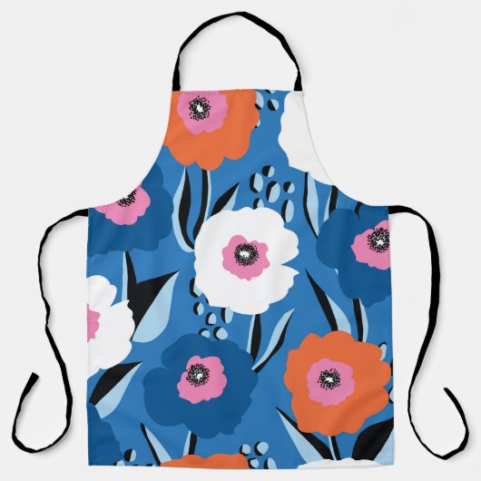 Naadloos patroon groot rood wit en blauw schort (Voorkant)