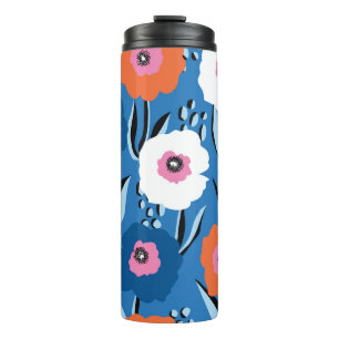 Naadloos  patroon groot rood wit en blauw  thermosbeker