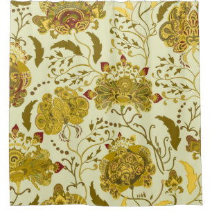 Naadloos patroon, grote indiaanse paisleybloemen. douchegordijn