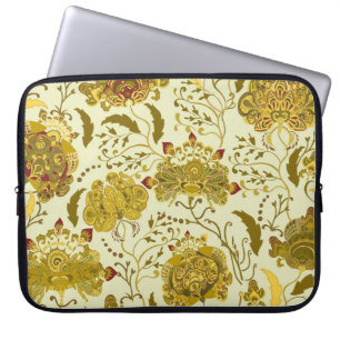 Naadloos patroon, grote indiaanse paisleybloemen. laptop sleeve