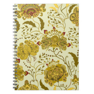 Naadloos patroon, grote indiaanse paisleybloemen. notitieboek