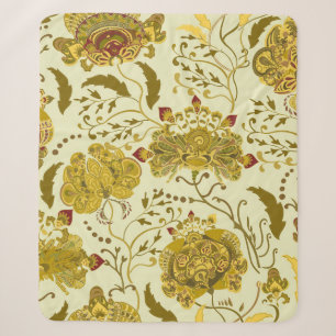 Naadloos patroon, grote indiaanse paisleybloemen. sherpa deken