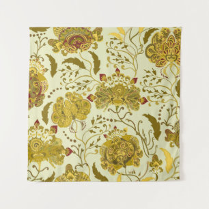 Naadloos patroon, grote indiaanse paisleybloemen. wandkleed