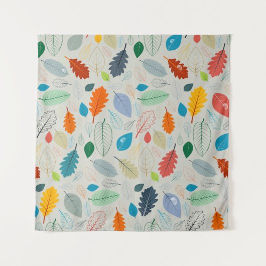 Naadloos patroon -  herfst-bladeren illustreren wandkleed (Voorkant)