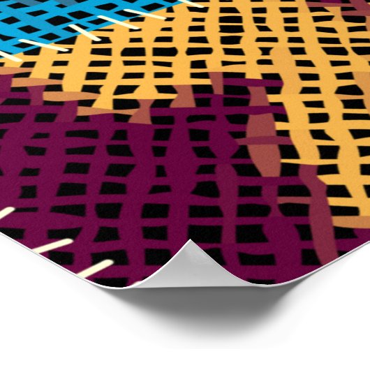 Naadloos patroon. Imitatie van een patchworkpatroo Poster (Hoek)