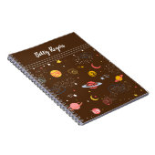 Naadloos patroon in de ruimte notitieboek (Rechterzijde)