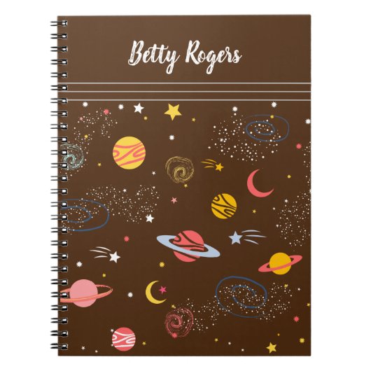 Naadloos patroon in de ruimte notitieboek (Voorkant)