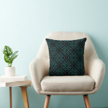 Naadloos patroon in helder turquoise op zwart