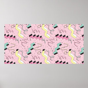 Naadloos patroon in heldere abstracte retro-stijl poster