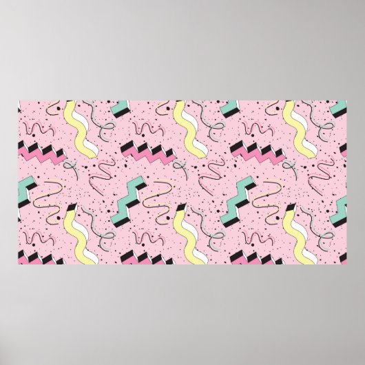 Naadloos patroon in heldere abstracte retro-stijl poster (Voorkant)