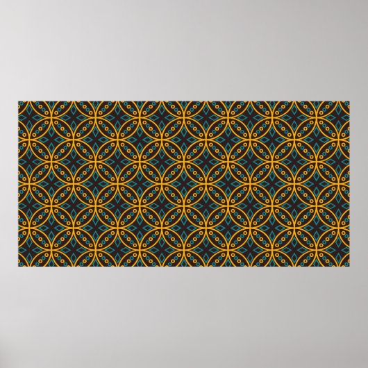 Naadloos patroon in Indonesische batikstijl op de  Poster (Voorkant)