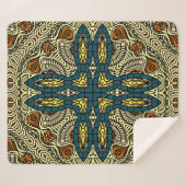 Naadloos  patroon in oosterstijl Bloem Sherpa Deken (Voorkant (horizontaal))