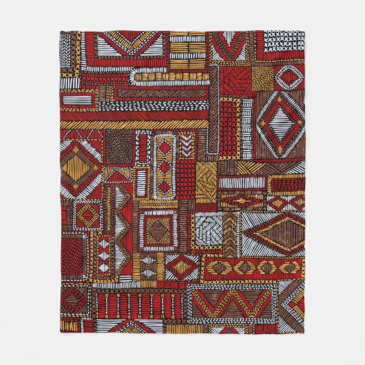 Naadloos patroon in patchwork-stijl. geborduurd E Fleece Deken (Voorkant)