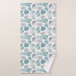 Naadloos patroon in trendy kleuren met seizoenshel badhanddoek