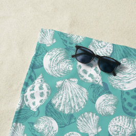 Naadloos patroon in trendy kleuren met seizoenshel strandlaken