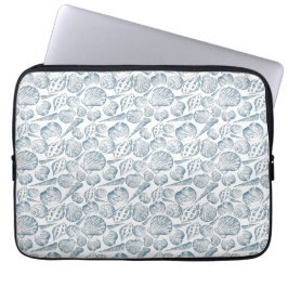 Naadloos patroon in trendy kleuren met zeeschelpen laptop sleeve