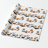 Naadloos patroon Jack O'lantern Halloween Cadeaupapier (Uitgerold)