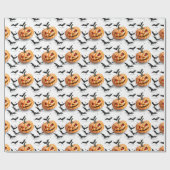 Naadloos patroon Jack O'lantern Halloween Cadeaupapier (Vlak)
