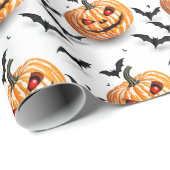 Naadloos patroon Jack O'lantern Halloween Cadeaupapier (Rol Hoek)