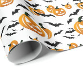 Naadloos patroon Jack O'lantern Halloween Cadeaupapier (Rol Hoek)