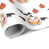 Naadloos patroon Jack O'lantern Halloween Cadeaupapier (Rol Hoek)