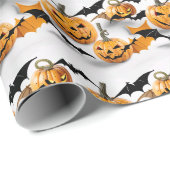 Naadloos patroon Jack O'lantern Halloween Cadeaupapier (Rol Hoek)