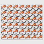 Naadloos patroon Jack O'lantern Halloween Cadeaupapier (Vlak)
