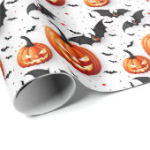 Naadloos patroon Jack O'lantern Halloween Cadeaupapier (Rol Hoek)