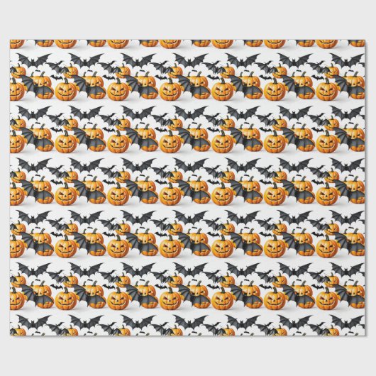 Naadloos patroon Jack O'lantern Halloween Cadeaupapier (Vlak)