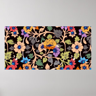 naadloos patroon. klassiek islamitisch bloemorname poster