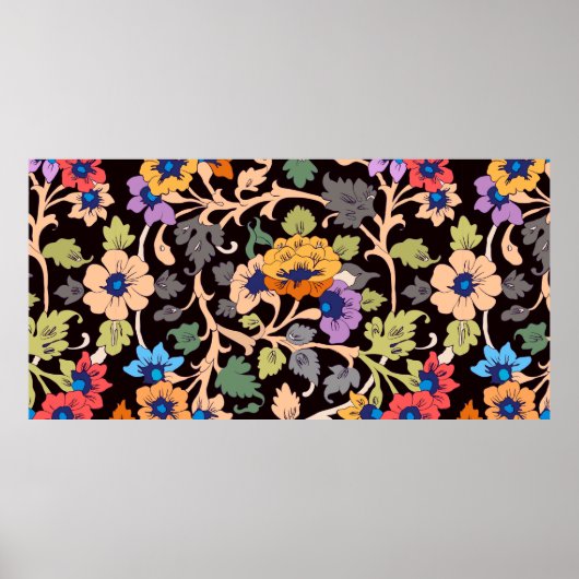 naadloos patroon. klassiek islamitisch bloemorname poster (Voorkant)