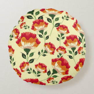 Naadloos patroon, kleurrijke bloemdecoratie. rond kussen