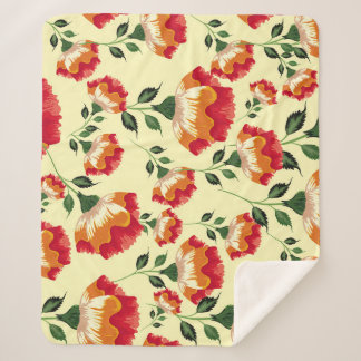 Naadloos patroon, kleurrijke bloemdecoratie. sherpa deken