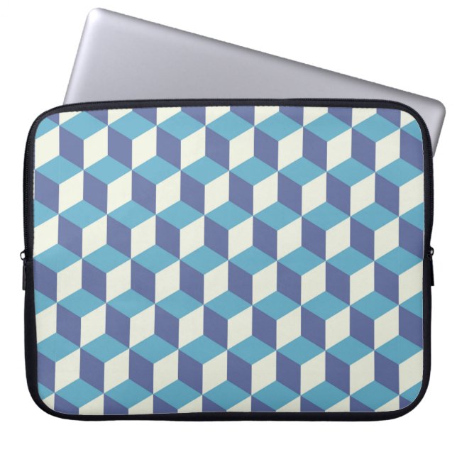 Naadloos patroon  kubuskunst, abstract illust laptop sleeve (Voorkant)