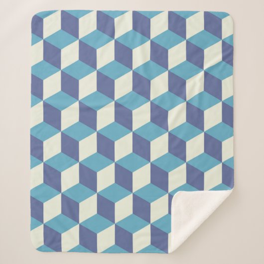 Naadloos patroon  kubuskunst, abstract illust sherpa deken (Voorkant)