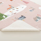 Naadloos patroon Kute kerstmis landschap in t Sherpa Deken (3/4)