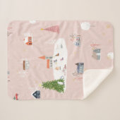 Naadloos patroon Kute kerstmis landschap in t Sherpa Deken (Voorkant (horizontaal))