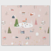 Naadloos patroon Kute kerstmis landschap t Cadeaupapier (Vlak)