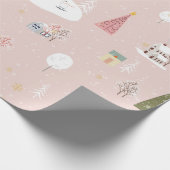 Naadloos patroon Kute kerstmis landschap t Cadeaupapier (Hoek)