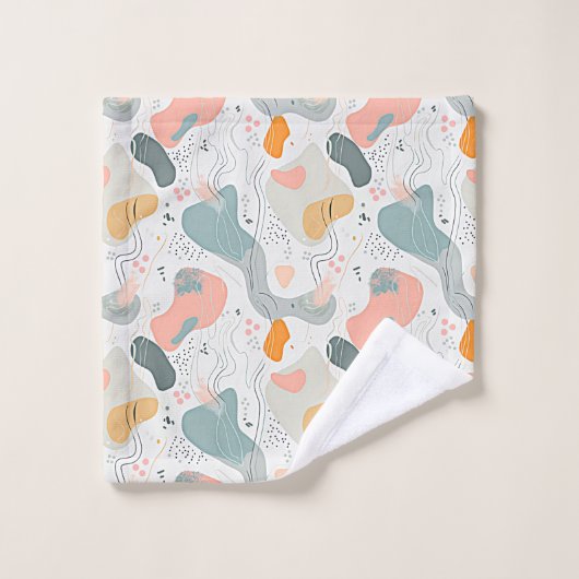 Naadloos patroon Memphis Style Design, witte achte Bad Handdoek (Wasdoekje)