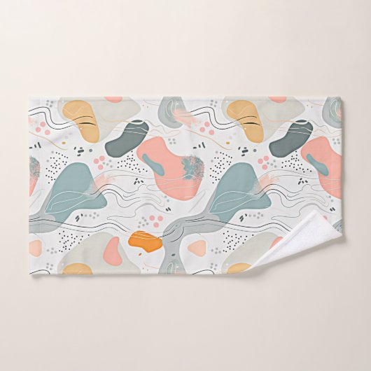 Naadloos patroon Memphis Style Design, witte achte Bad Handdoek (Handdoek)