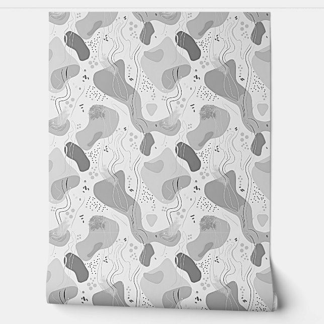 Naadloos patroon Memphis Style Design, witte achte Behang (Afrollen)