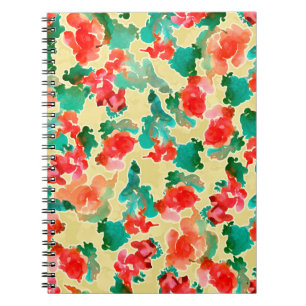 Naadloos patroon met Abstracte bloemen, getekend d Notitieboek