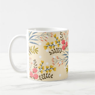 Naadloos patroon met abstracte bloemen koffiemok