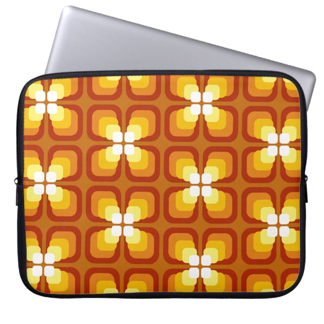 Naadloos patroon met abstracte florale elementen e laptop sleeve (Voorkant)