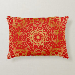 Naadloos patroon met abstracte florale en accent kussen