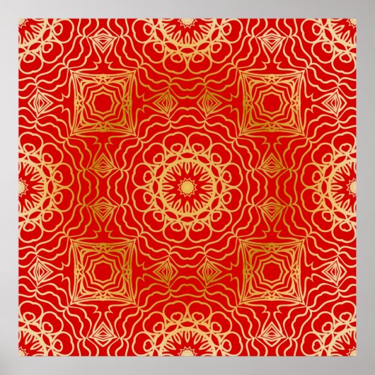 Naadloos patroon met abstracte florale en poster (Voorkant)