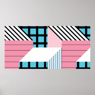 Naadloos patroon met abstracte geometrische vormen poster