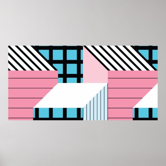 Naadloos patroon met abstracte geometrische vormen poster (Voorkant)