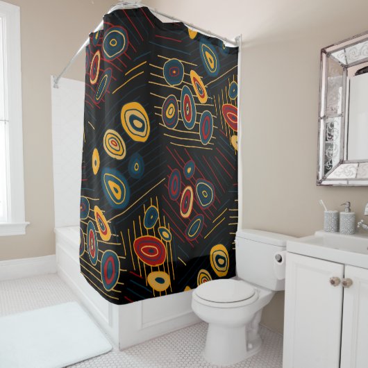 Naadloos patroon met abstracte moderne doedels. Br Douchegordijn (In situ)